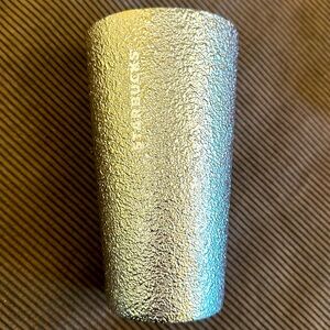 NWT STARBUCKS SPACKLE METALLIC CERAMIC TUMBLER WITH GREEN LID 12 OZ TALL NEW